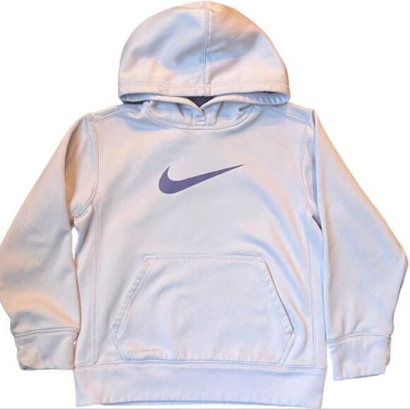 Nike Girl’s SM Therma-Fit Lavender Swoosh Graphic Pullover Hoodie - Picture 1 of 5